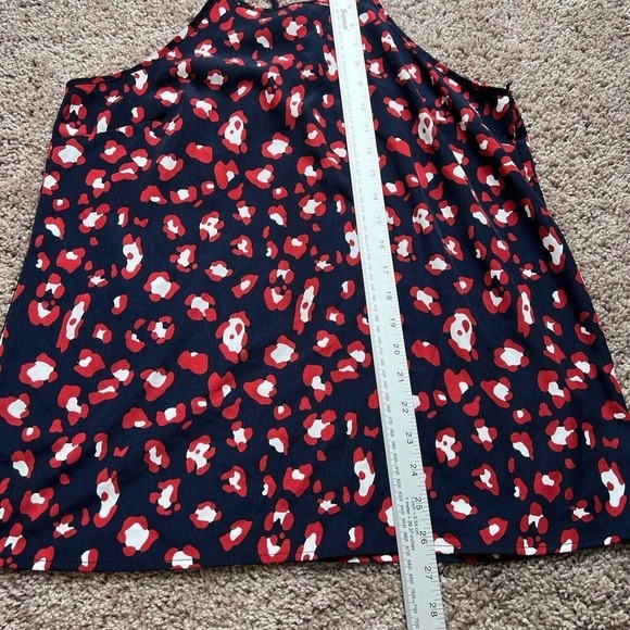 Renee C Sleeveless Blouse Top Womens Medium Animal Print Navy Blue Sleeveless - Picture 9 of 10